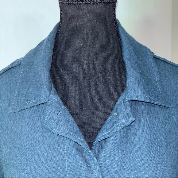 Jolt Jacket Medium Cropped Bomber Embroidered Button Front Pockets Slouchy Teal - Picture 11 of 14